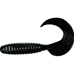 ShadXperts Gummiköder ·Twister|Raubfischangeln Kunstköder<Twister 2"/3" (Schwarz)