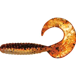 ShadXperts Gummiköder ·Twister|Raubfischangeln Kunstköder<Twister Xtra Fat Grub 5,5 (Gold/Motoroil/Glitter)
