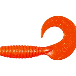 ShadXperts Gummiköder ·Twister|Raubfischangeln Kunstköder<Twister Xtra Fat Grub 5,5 (Orange/Glitter)
