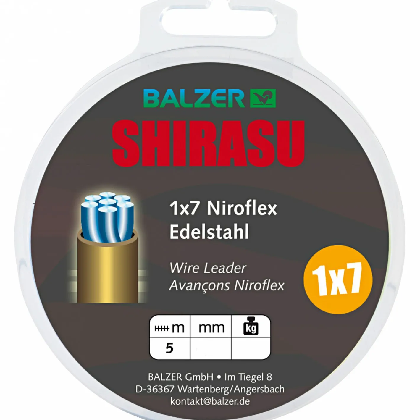 Best Shirasu 1x7 Stahlvorfach (Unbeschichtet)