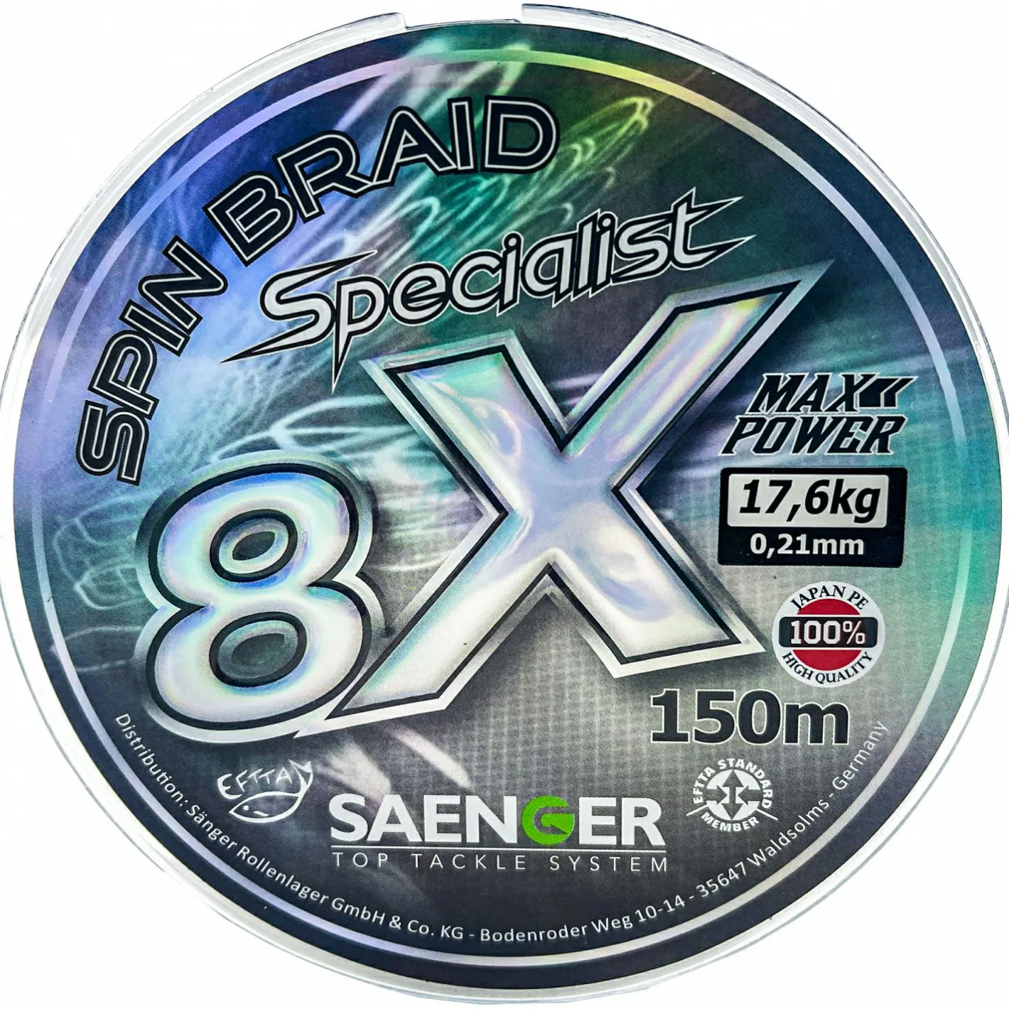 Hot Su00e4nger Sänger Angelschnur Spin Braid Specialist 8x (black/smoke)