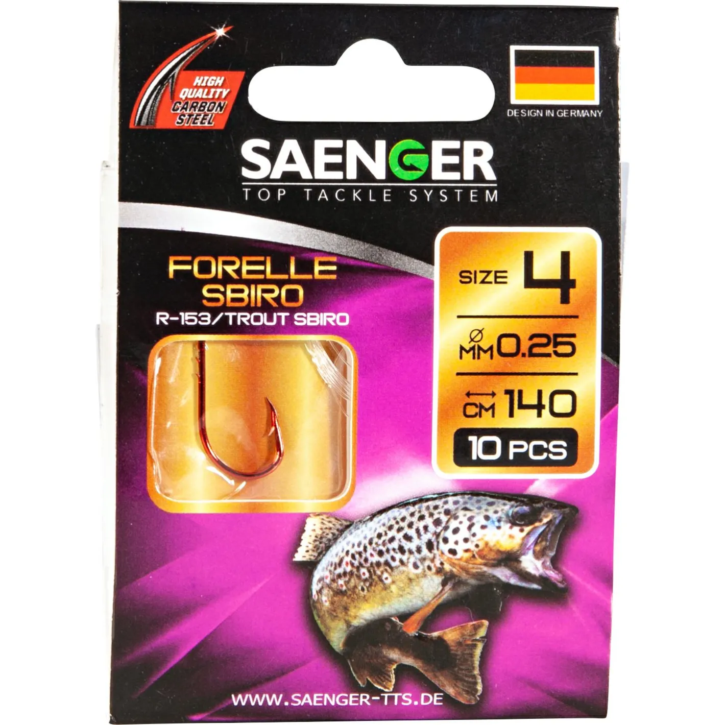 New Su00e4nger Sänger Zielfisch-Haken, gebunden (Forelle Sbiro R-153)