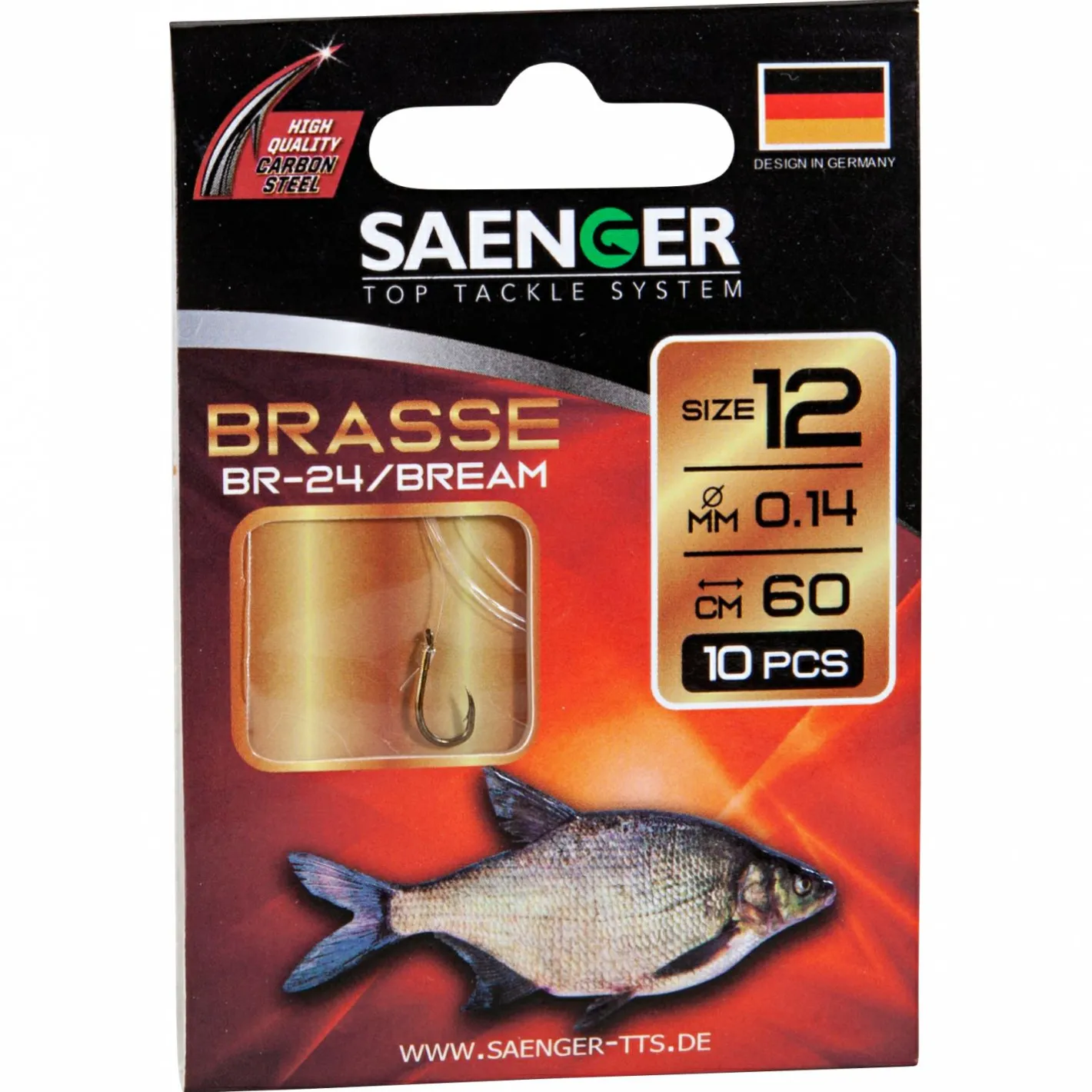 Su00e4nger Angelhaken|Friedfischangeln-Zubehör<Sänger Zielfisch-Haken, gebunden (Brasse BR-24)