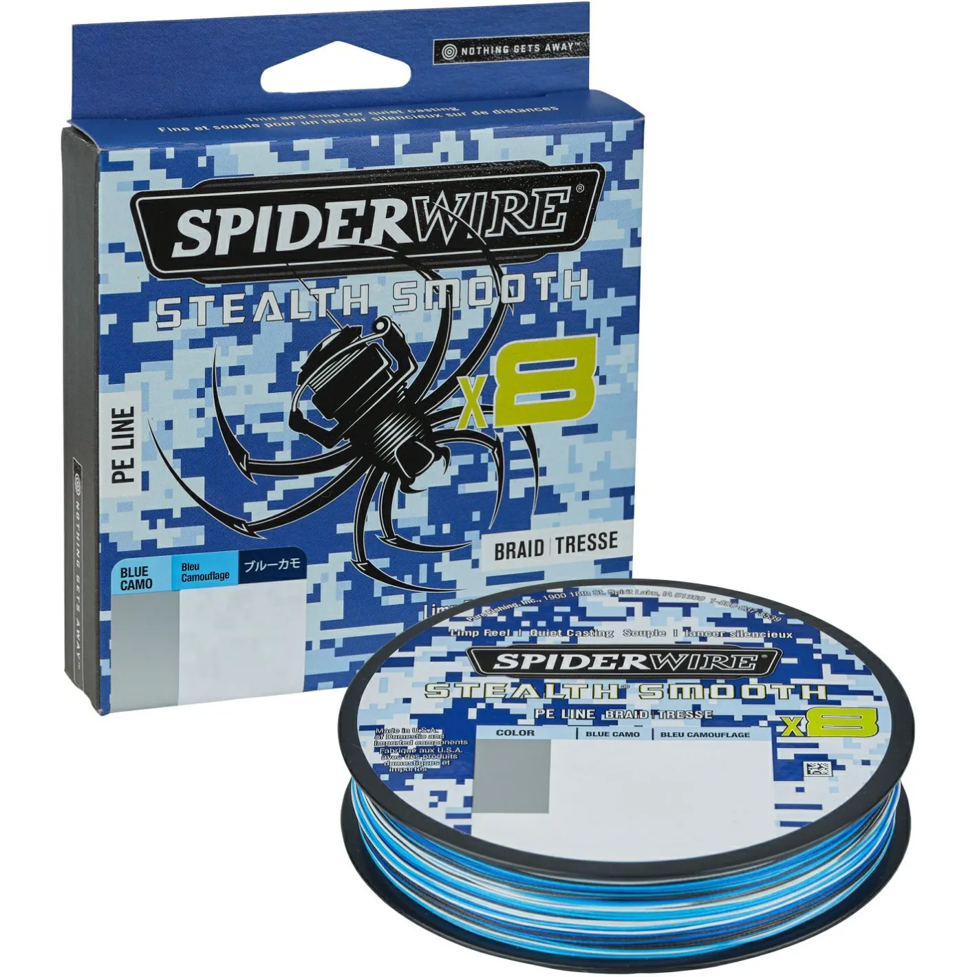 Hot Spiderwire Angelschnur Stealth Smooth 8 (Blue Camo, 150 m)