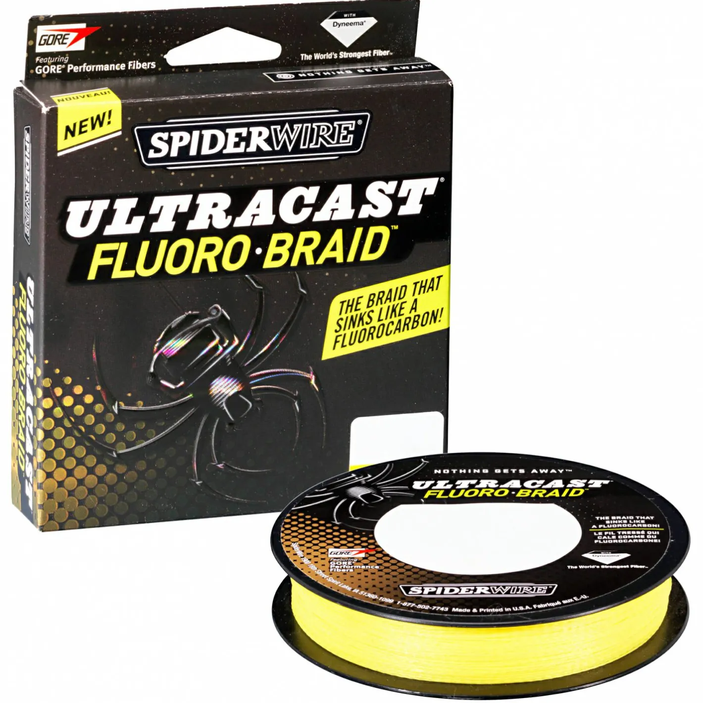 Spiderwire Geflochtene Schnüre<Angelschnur Ultracast Fluorobraid (Yellow)