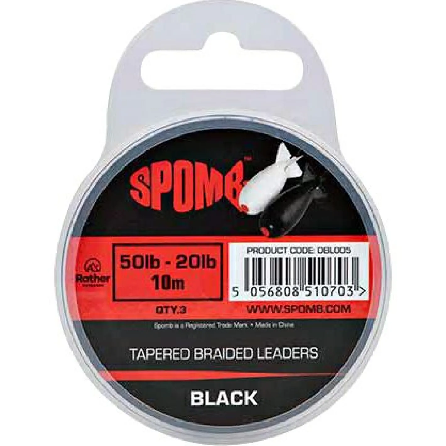 Spomb Karpfenschnüre|Vorfachschnüre<Tapered Braided Leaders (black)