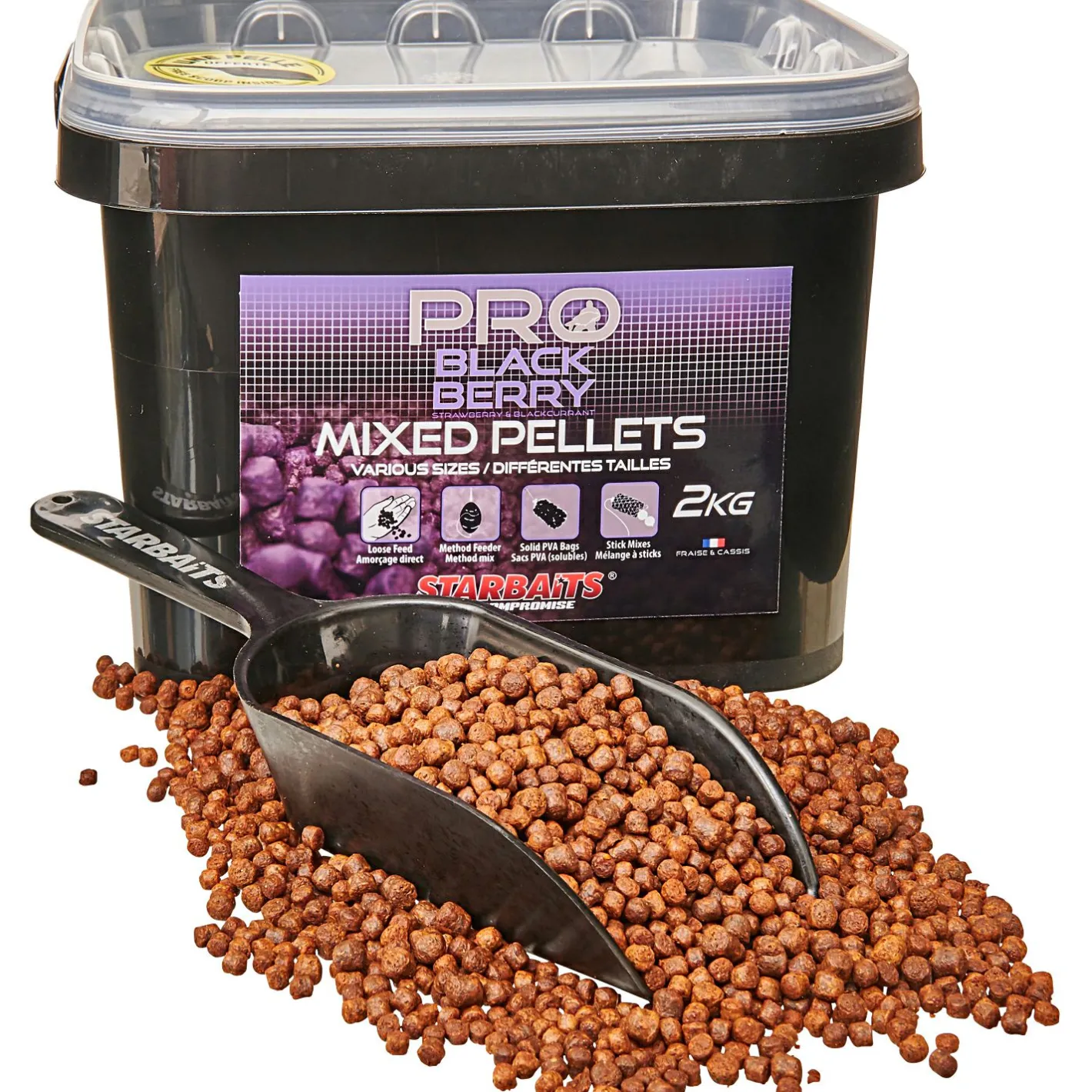 Starbaits Karpfenfutter·Partikelköder & Angel-Pellets|Karpfenfutter<Pro Pellets (Blackberry)