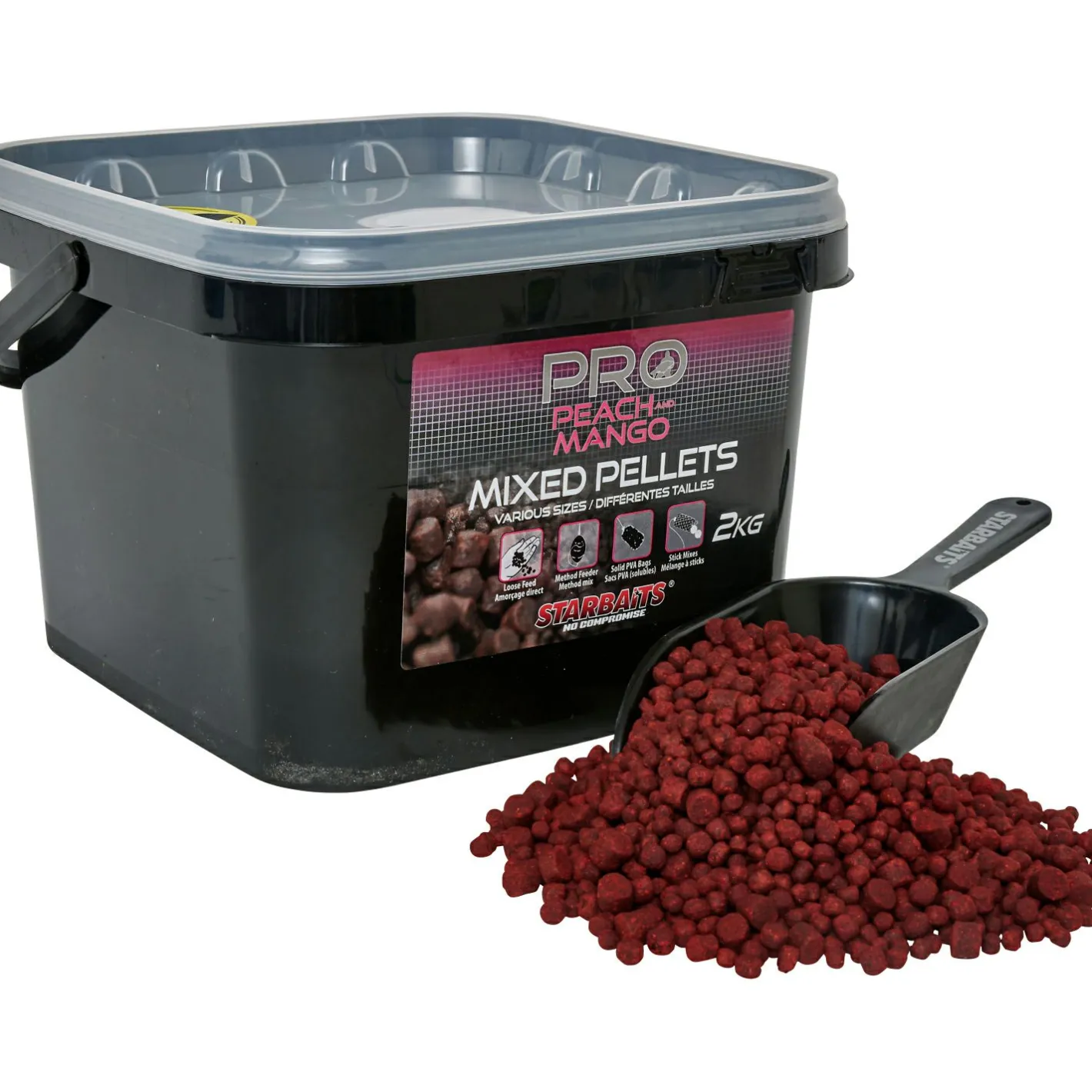 Starbaits Karpfenfutter·Partikelköder & Angel-Pellets|Karpfenfutter<Pro Pellets (Peach & Mango)