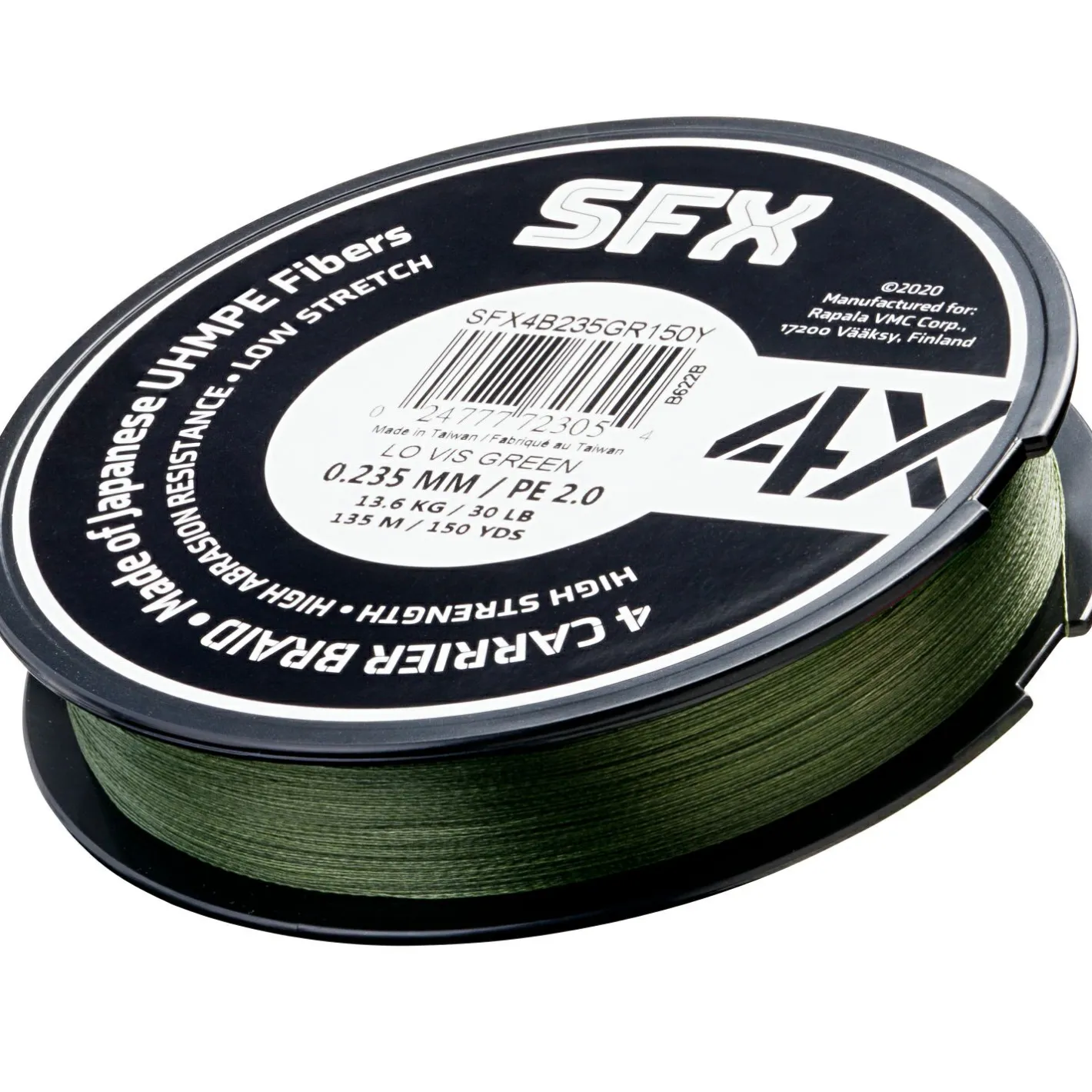 Clearance Sufix Geflechtschnur SFX 4 Carrier Braid (Lo-Vis Green, 135 m)
