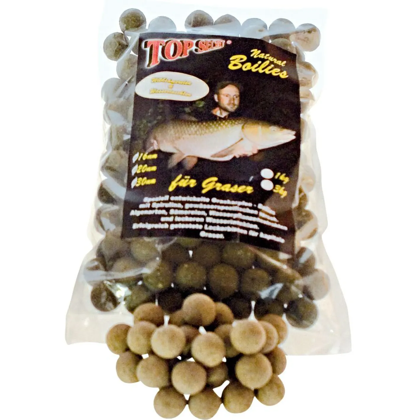 Top Secret Karpfenfutter·Boilies & Popup Boilies|Karpfenfutter<Boilies (Natural Graskarpfen)