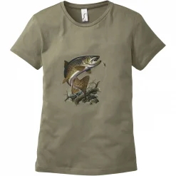 New T-Shirt "Forelle" Damen (Oliv)