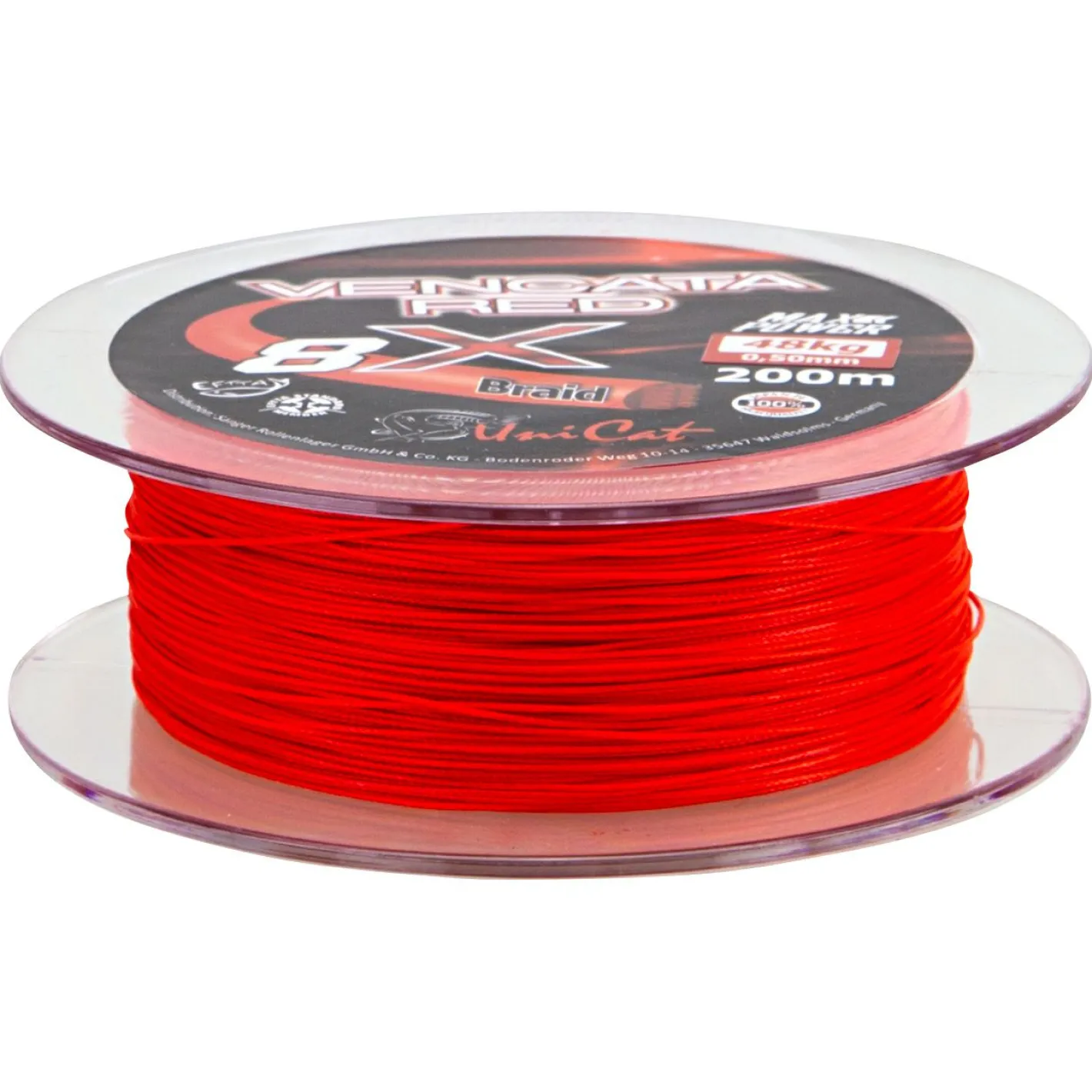Uni Cat Wallerschnüre|Wallerschnüre<Wallerschnur Vencata Red 8X Braid (200 m)
