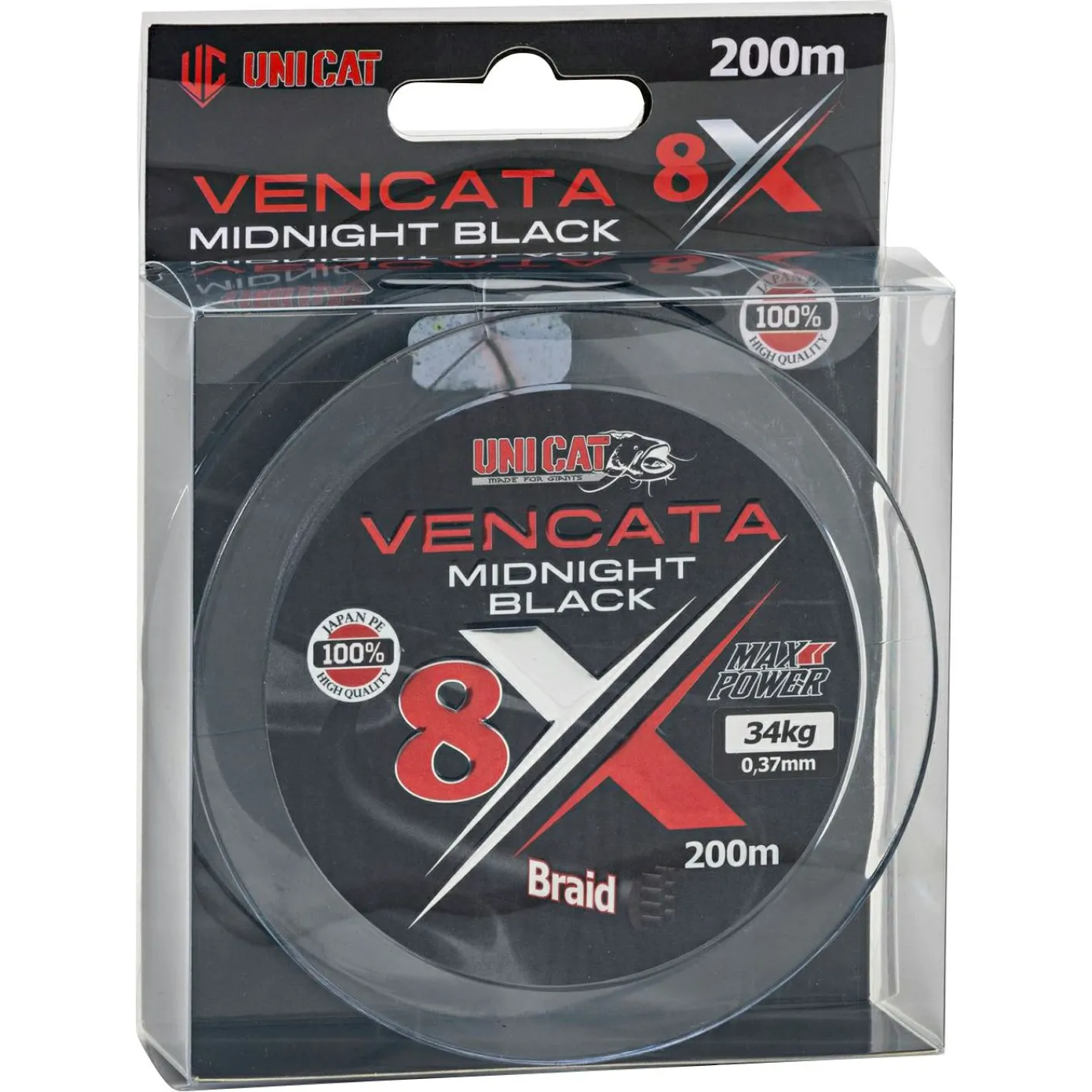 New Uni Cat 8x Vencata Midnight Black (200 m)