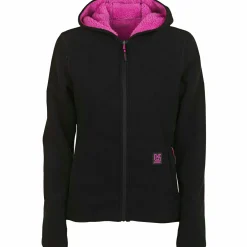 Best Univers Dubbed Reversible Fleece Jacket Damen (Schwarz/Pink)