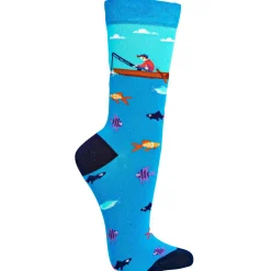 Wowerat Outdoor- & Angel-Socken<Sneakers Socks4Fun, m. Angler-Motiv (Blau)