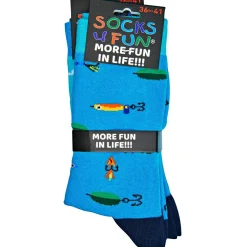 Wowerat Outdoor- & Angel-Socken<Sneakers Socks4Fun, m. Angler-Motiv (Blau)